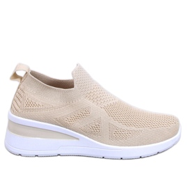 Bayol Beige sock wedge sneakers