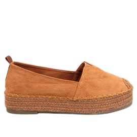 Espadrillor med tjock Poulain Camel sula brun