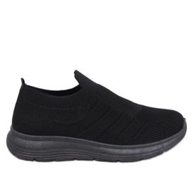 Groppi Allblack slip-on sockskor svart