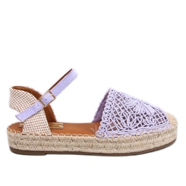 Premat Lila genombrutna espadrillesandaler purpur