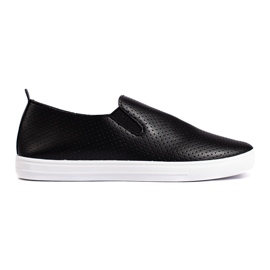 Genombrutna slip-on sneakers, svarta