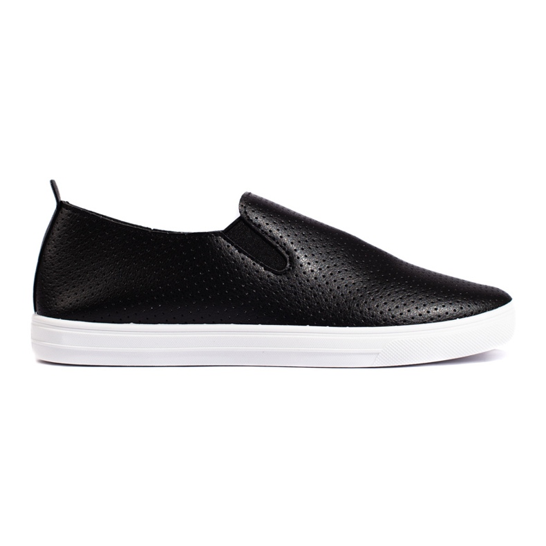 Genombrutna slip-on sneakers, svarta