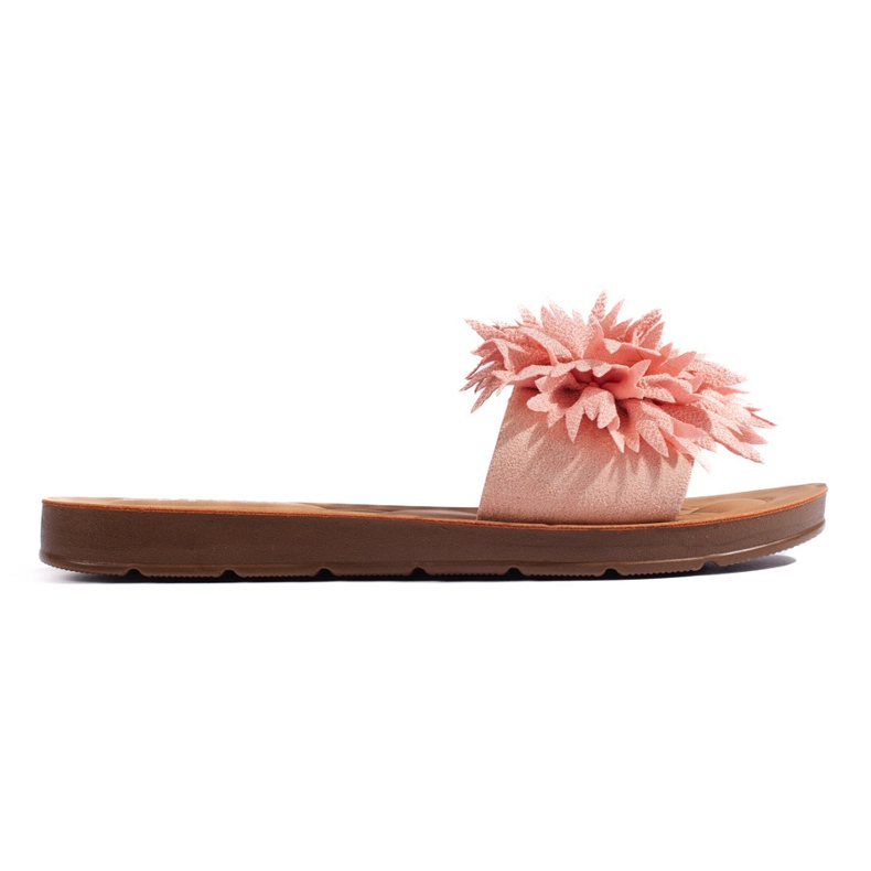 Rosa damflip-flops med en blomma