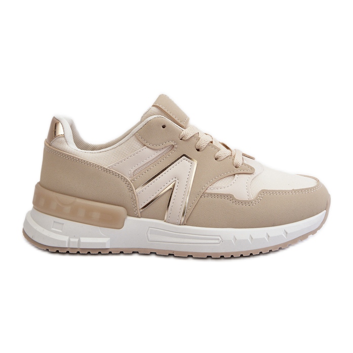 Damsneakers gjorda av ekologiskt läder, beige vinelli