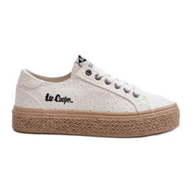 Sneakers med fläta för damer Lee Cooper LCW-24-44-2425 Vit