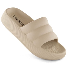 Vinceza JAN307B beige plattformsflipflops