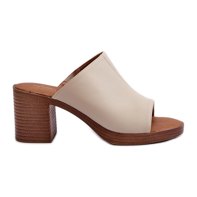Eleganta, lätta damtofflor med höga klackar, Beige Varnila brun