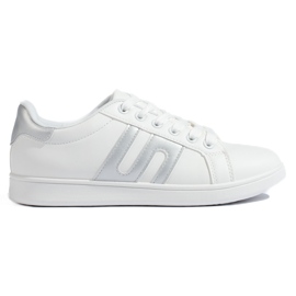 Vita och silversneakers för kvinnor