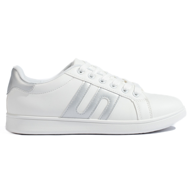 Vita och silversneakers för kvinnor