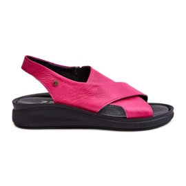 Zazoo 40392 Lädersandaler för kvinnor Fuchsia rosa