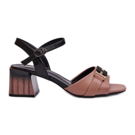 Vinceza Elegant rosa Natissa Block högklackade sandaler för kvinnor