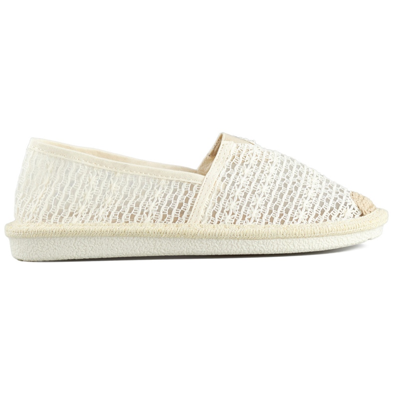 Beige mesh espadrillor, luftiga espadrillor för kvinnor
