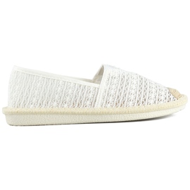 Espadrillor i vit mesh, luftiga espadrillor för kvinnor