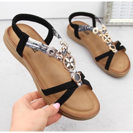 Bekväma platta svarta sandaler för kvinnor Artiker 54C1334