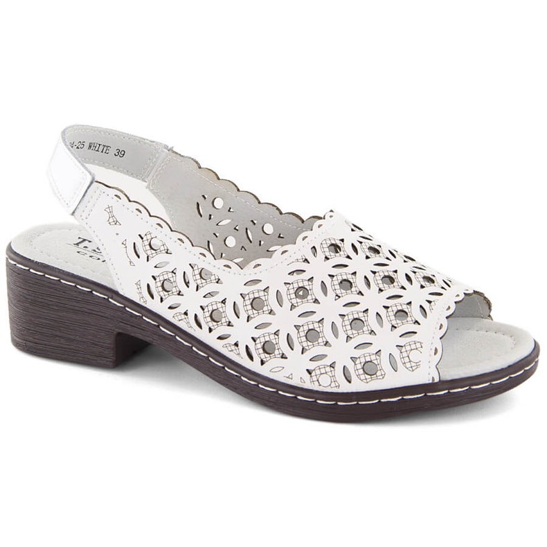 Skinnbekväma vita högklackade damsandaler från T.Sokolski