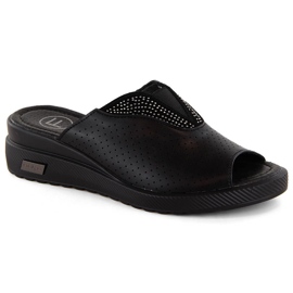 Kilsandaler i svart läder för kvinnor Filippo DK6146