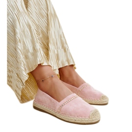 Rosa espadrillos med Abia strass