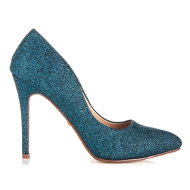 Ideal Shoes Glitterpumpar på en stift blå