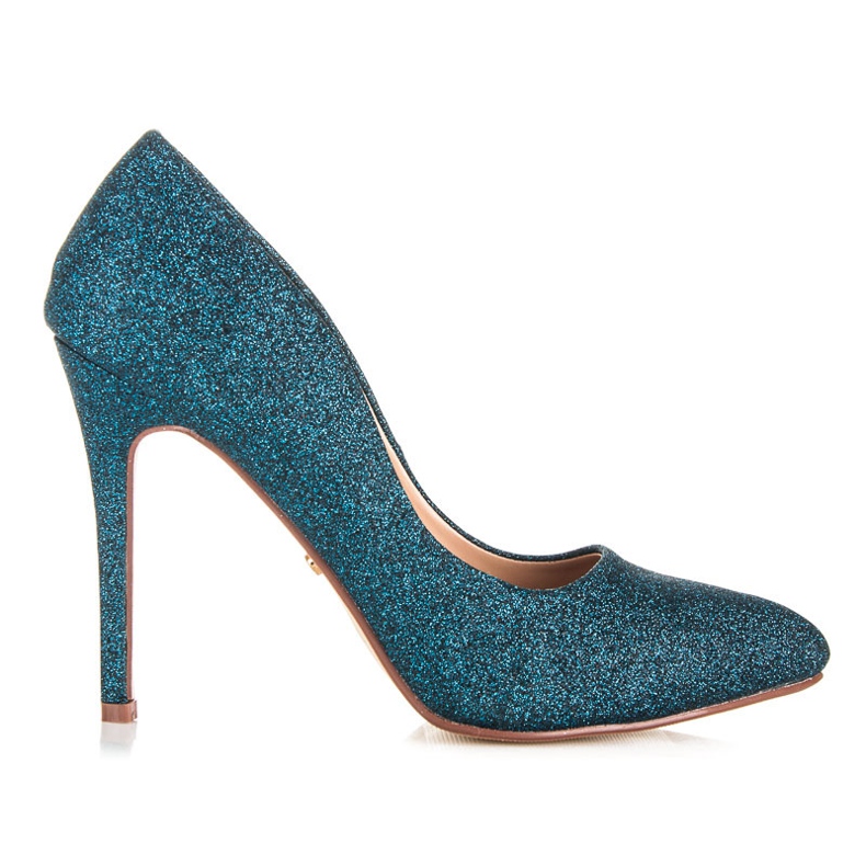 Ideal Shoes Glitterpumpar på en stift blå