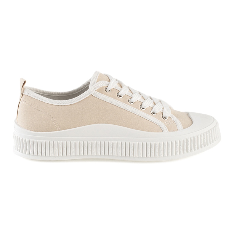 Beige plattformssneakers för kvinnor