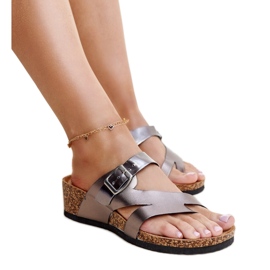 Grå metallisk kilmulor Donata