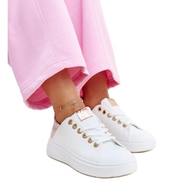 Vita och rosa Antonietta sneakers med strass