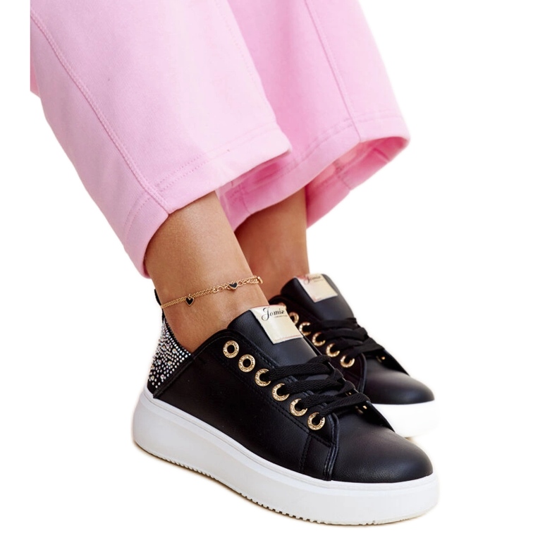 Svarta Antonietta sneakers med strass