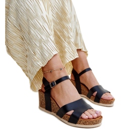 Gabera svarta sandaler i kork