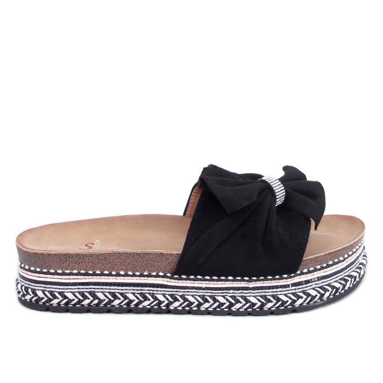 Korkflip-flops med färgglad sula Servoz Black svart