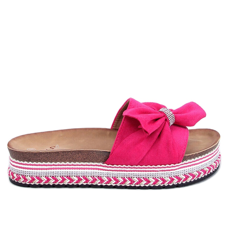 Korkflipflops med färgglad sula Servoz Fuchsia rosa