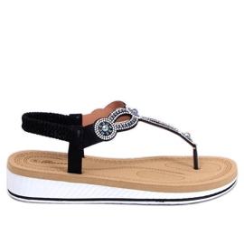 Harani Svarta flip-flop sandaler med zirkoner