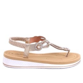 Flip-flop sandaler med Harani Gold zirkoner gyllene