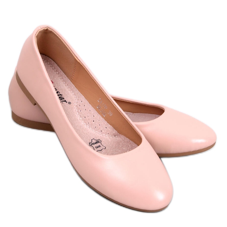 Tova Beige läder innersula ballerinor rosa