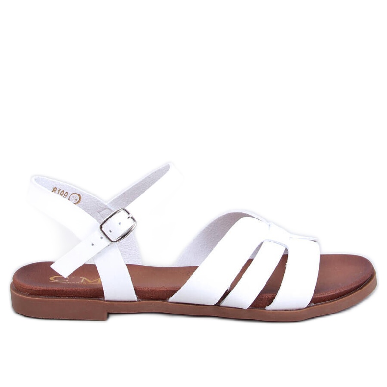 Manzo White platta sandaler för kvinnor vit
