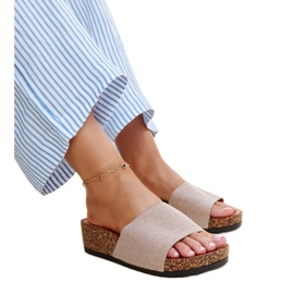 Mörkbeige mulor med en kork Naifene kil