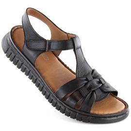 Artiker W HBH78 läder kardborresandaler, svarta