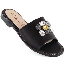 Flipflops med strass S.Barski W OLI262A, svart