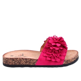 Korkflipflops med Sebill Fuchsia-blommor rosa