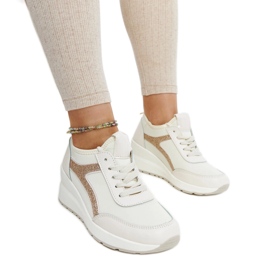Beige Hermina wedge sneakers