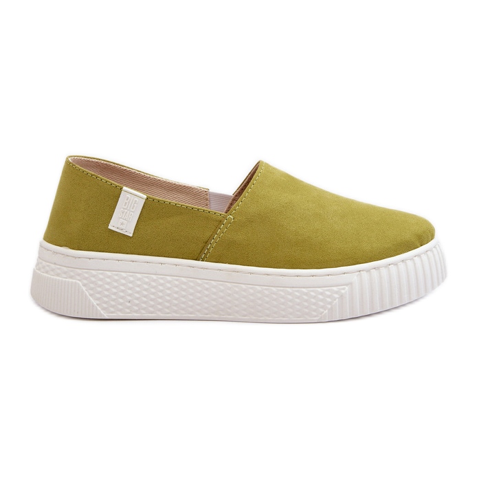 Big Star Platform Sneakers dam NN276008 Memory Foam System Lime grön