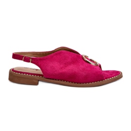 Eleganta damsandaler med dekoration Eco Mocka S.Barski KV27-058 Fuchsia rosa