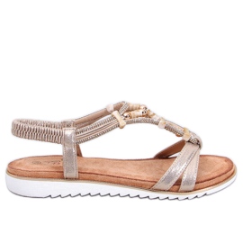 Montier Gold sandaler med pärlor gyllene