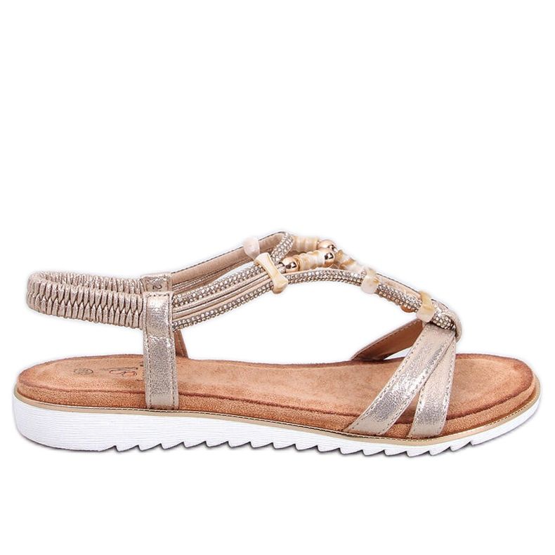 Montier Gold sandaler med pärlor gyllene