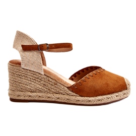Joia Mocka Espadrillesandaler med kamelfläta brun