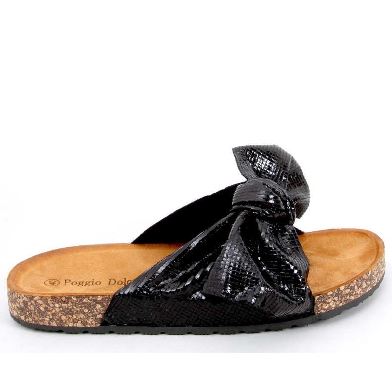 Cork tofflor med rosett Amur Black svart