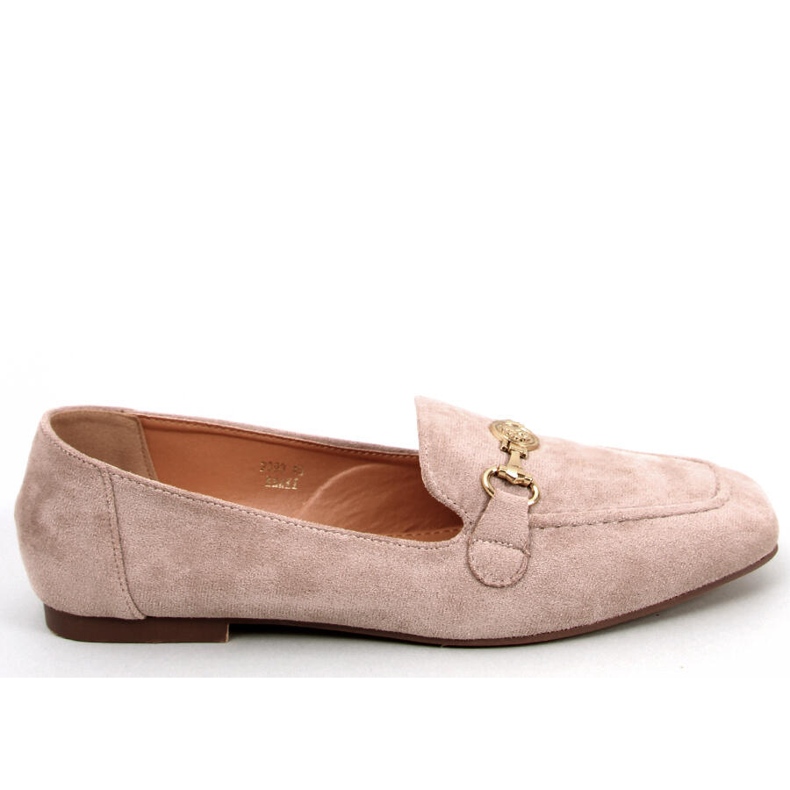 Rhona Khaki loafers med spänne för kvinnor beige