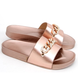 Tilia Champagne tofflor med kedja gyllene