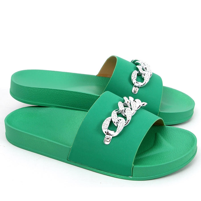 Tilia Gröna tofflor med kedja