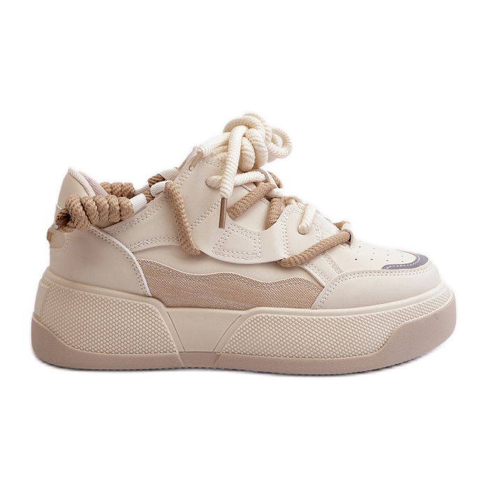 Platform Sneakers dam Beige Moariella