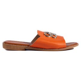 Snygga orange flipflops för kvinnor